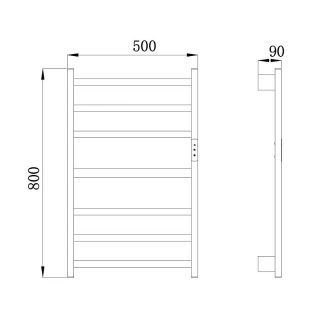 Полотенцесушитель электрический Raglo R350.07.33 50x80 см сенсорный с терморегулятором матовая медь